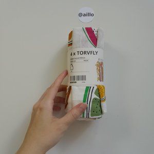 IKEA TORVFLY Dish towel, patterned orange, 18x24 "